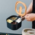 4 Grid Spice Jar Seasoning spice Container Square Pepper Pot Box Spice Rack Kitchen Storage. 