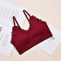2019 spring and summer new seamless lace beautiful back Japanese threaded chest wrap adjustable shoulder straps no steel ring sleep underwear. 