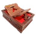 Handcrafted Wooden Quran Box with Stand (Rahal) - Quran Holder, Islamic Book Stand - Islamic Gift for Muslims | Carved Wooden Quran Stand | Adjustable | Wooden Items. 