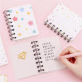 Cute Coil Notebook Creative Cover Portable Student Stationery Loose-leaf Notepad Small Flower Design Side Flip Mini Notebook. 