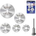 HSS Saw blades 6 pcs set For Metal & Dremel Wood cutting discs Drill Mandrel Cutoff Rotary Tools. 