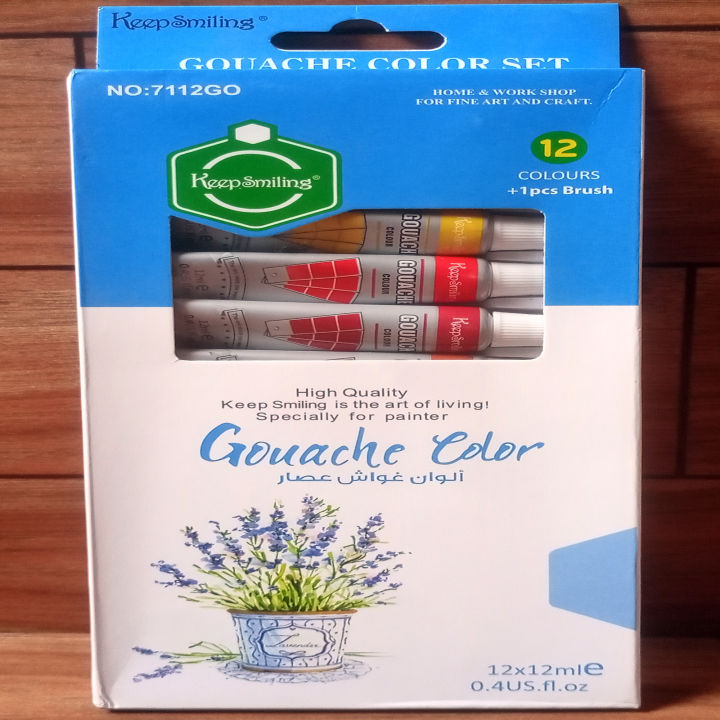 Pack of 12 Gouache Color Tube Set - Multicolor - Size 12ml tube -Art# JS-KS-Gouache Color-St-AIP-005