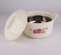 Peacock White Gold Hot Pot 3 Pieces Set Insulated Food Warmer or Cooler White Hot Pot Set. 