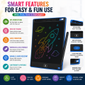 Colorful 10-inch LCD Drawing Tablet for Kids - Educational Drawing Pad with Stylus, Protective Screen & Key Lock, Ideal Travel Companion for Children 3-8 Years. 