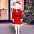 Children Santa Claus Costume Kids Christmas Costumes for Festival Role to 9 Year Old Girl. 