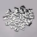 1 pc 25mm Silver Metal DIY 3D Alphabet Letter Digital Number Car Emblem Sticker. 