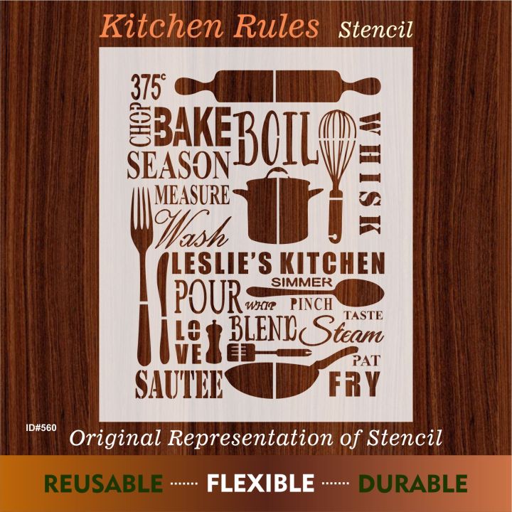 Kitchen Stencil for Wall Painting Scrapbooking Coloring Embossing Album Decorative Paper Card Template ID 560