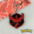Pokemon Animation Game Articuno Zapdos Moltres Logo Plating Alloy Key Chain Bag Key Ring Pendant Accessories Birthday Gifts. 