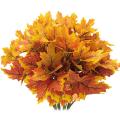 Maple Leaves Branches Autumn Leaves 5 Bundles Fall Decorations Outdoor UV Resistant Greenery Shrubs Plants  Indoor Outside Hang Planter Home Garden Decor. 