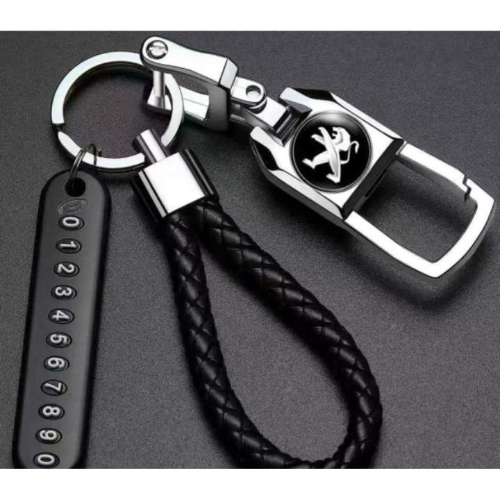 1Pieces Car Keychain Creative Alloy Metal Keyring Key Chain Ring Gift For Peugeot Logo 206 207 307 4008 Rcz 5008