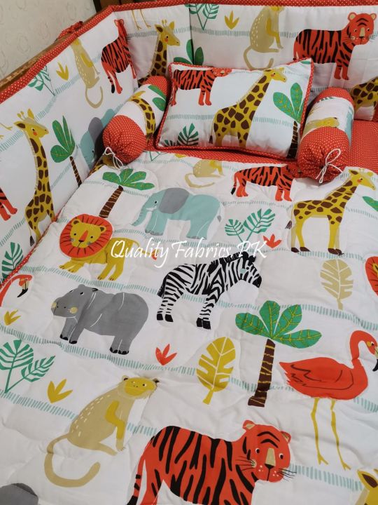 CS-675: Lion & Zebra Cot Bedding Set