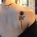 Waterproof Temporary Tattoo Sticker Black Rose Flower Design Body Art Tattoo Flash Tattoo Back Shoulder Male Female. 