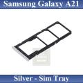 Samsung Galaxy A21 SIM Tray Sim Jacket Sim Slot Sim Door - Silver. 