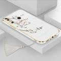 Casing For Infinix Zero X NEO Luxury Beautiful mapies with flower Camera Protection Phone Case Plating Edges Silicone Soft Cover With Free Lanyard. 