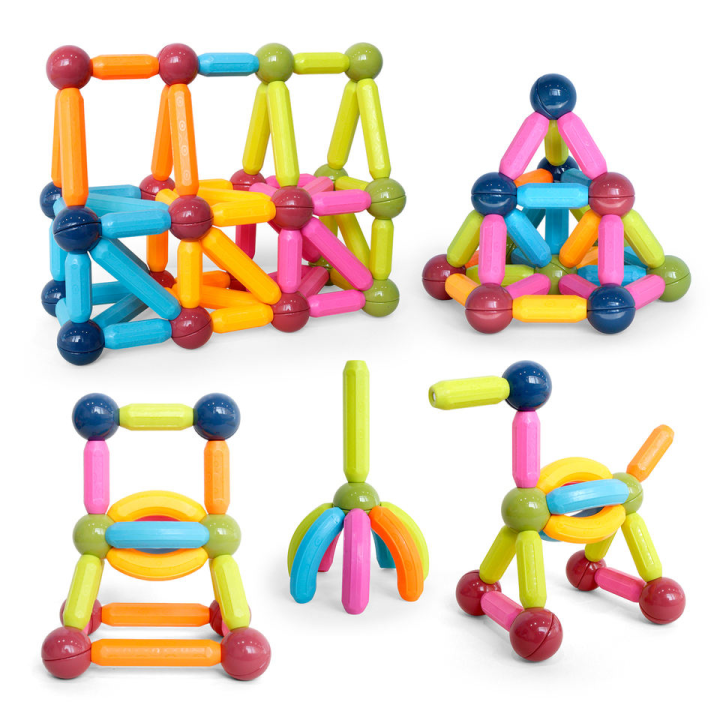🧲 Magnetic Bar Blocks Set – 25 / 42 / 64 PCS Creative Building Toy for ...