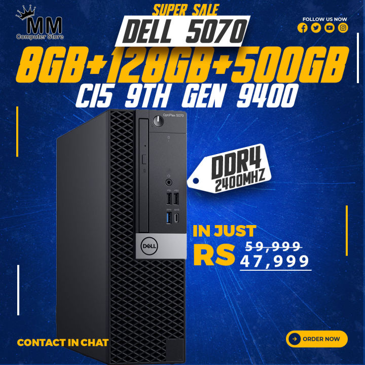 Dell%20OptiPlex%205070%20i5%209th%20Gen%20(9400)%20DDR4%208GB%20RAM%20128GB%20M.2%20NVME%20SSD%20+%20500GB/%201000%20HDD(%20HDD%20Optional)%20Windows%2010%20Ready%20Desktop%20Computer%20-%20Image%202