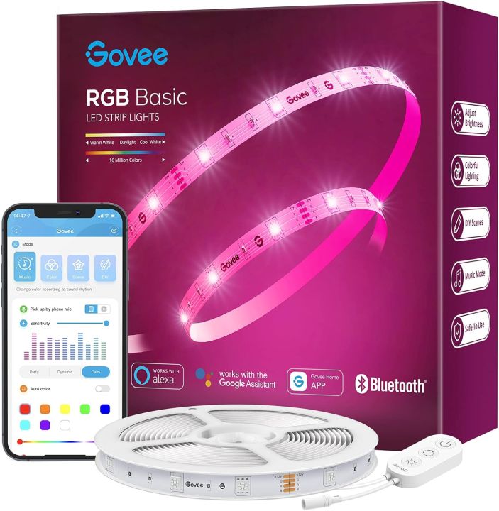 Govee RGB LED Strip Lights 10m Smart WiFi App Control Work with Alexa and Google Assistant Colour Changing Music Sync Daraz.pk