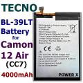 Tecno Camon 12 Air / Camon 12 Battery Replacement BL-39LT Battery with 4000mAh Capacity-Silver. 