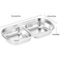 Techmanistan 2 Compartments Stainless Steel Plate, Stainless Steel Rectangular Thali Plate, 2 compartment Thali, Divided Dinner Plate, 2 Compartment Serving Tray, Nuts Tray. 