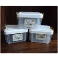 3pc Mini Plastic Food Containers Storage Boxes Organizer Stackable. 