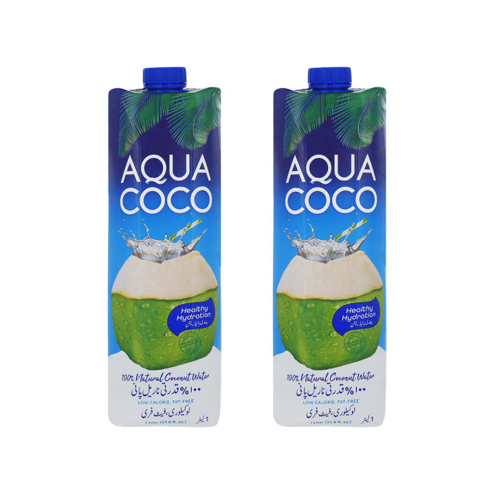 Aqua Coco 100% Natural Coconut Water (2pcs of 1Ltr)