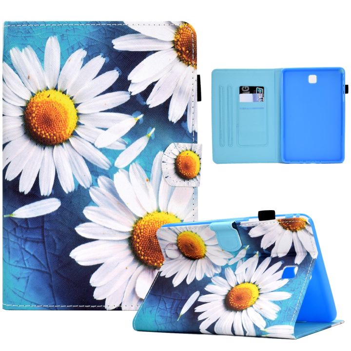 For Samsung Galaxy Tab A 8.0 T350 Sewing Pen Slot Leather Tablet Case