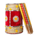Wooden velvet dhol & Dandiya | 13 Pcs  Set | For | Maiyo Mehndi Shadi ,Dholki Musical Instrument |. 
