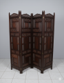 Elegant Hand-Carved Sheesham Wood Folding Screen Room Divider. 