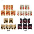 5 Pairs Flip Flop Print Socks Casual Cartoon for Running Halloween A. 