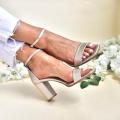 Women Block Heel Wedding Heels Ankle Strap  Heel Sandals  Bridal Shoes Party Wear. 
