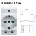 EU Din Rail Mount AC Power Modular Socket 16A 2/3/4 Pin 25A US UK Italy France 35mm 250V AC30 Connector. 