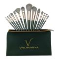 VADHARYA Makeup Brushes Set of 14 With Pouch, Professional Makeup Brushes Kit Made With Premium Synthetic Bristles Including Powder, Contour, Foundation, Flame Highlight, Smudge, Nose Shadow, Large Eye Shadow, Concealer, Small Smudge, Lip, etc.. 