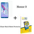 Honor 9 Polish 2.5D Tempered Glass Screen Protector and Matte Back Protector 2-in-1 Combo. 