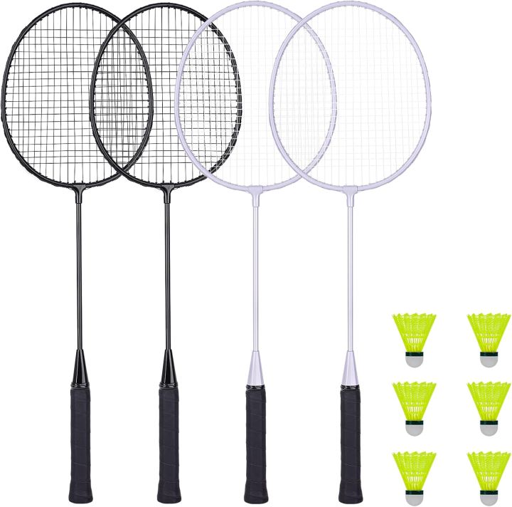 2-Player Carbon Graphite Badminton Racket Set, Pair of Badminton Rackets for adults, Badminton Racket Set