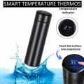 Temperature Display Vacuum Insulated Water Bottle 17oz,Thermo Flask Made of Premium Stainless Steel Coffee Cup,. 