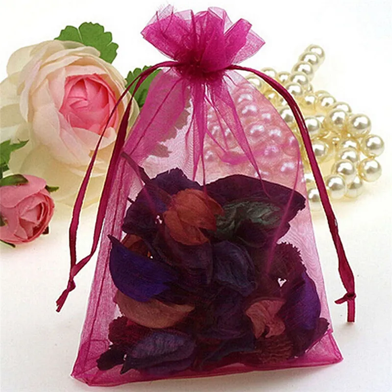 100 Pack 4x5 Inch Organza Gift Bags For Weddings, Parties, Favors - Assorted Colors