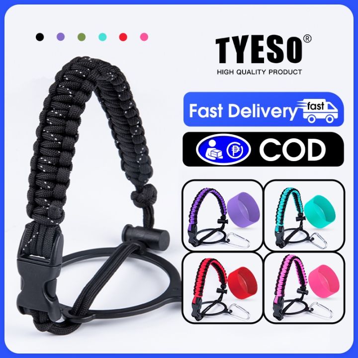 Tyeso Vacuum Flask Aquaflask Accessories Boot Silicon Cover & Paracord Handle Protective Bottom 12&24oz