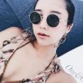 Retro Round Sunglasses Women/ Men Small Frame Sun Glasses/ Popular Leisure Black Eyeglasses Driving Photography Sunshade Eyewear. 