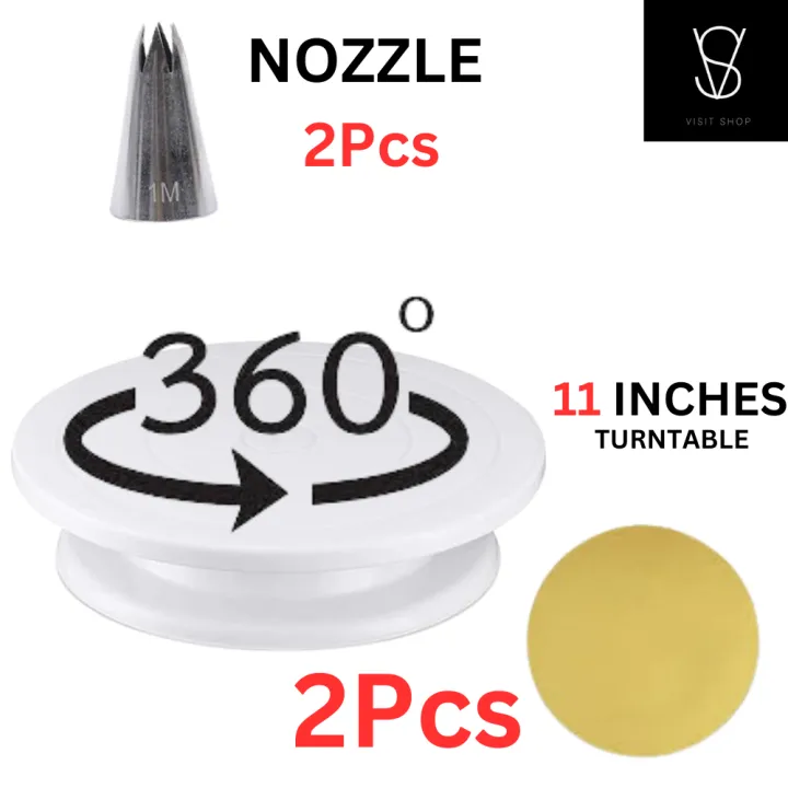11%20inch%20High%20quality%20Rotating%20Cake%20Turntable,%203Pcs%20Cake%20Creem%20Scraper%20Spatula%20Set,%2010Pcs%20Disposable%20Piping%20Bags%20,%20Decorating%20Turn%20Table%20-%20Image%204