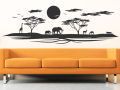 size- 4 x 1.5 feet- cute animals nature jungle scenery stylish self adhesive wall stickers for room, office, restaurants, home, decor lovers  -black color - lucky garnet. 