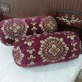 Luxury 2pc Gao Takia/ Pillow Cover , Stuff Soft Velvet jucard  2 Gol Takiya  Cover. 
