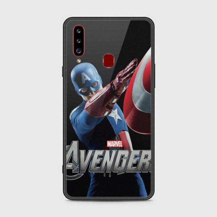 Samsung Galaxy A20s Cover - SkinLee HQ Infinity Glass Case (Soft) - Captain America - SKINLEE-472-1-766-403