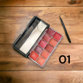 10 SHADES MATTE CREAM LIPSTICK PALETTE WITH MIRROR. 