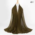 Muslim Chiffon Hijab Scarf Shawls Women Solid Color Head Wraps Women Hijabs Scarves Ladies Femme Muslim Veil Hijabs 175*72cm. 
