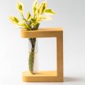 Creative Wooden Glass Tube Vase for home decoration. 