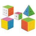 Bundle of 4 Rubik's Cubes (2x2, 3x3, 4x4, 5x5) - Sticker Less, Speed Cube Set, Stickerless Magic Cube Puzzles Toy. 