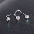 1 Pc Color Crystal Nose Studs Stainless Steel Nose Piercing Round Cz Crystal Nose Ring 3mm L Shape Nostril Piercing Jewelry. 