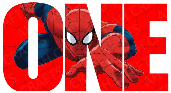 3%20Block%20Letters%20O%20N%20E%20spider%20man%20theme%20-%20Image%202