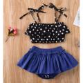 Newborn Baby Crop Tops with Mini Skirt( Fabric Linen ) ( Size 03 Month To 3 Yrs). 