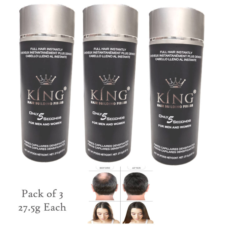 Toppik Hair Fiber 27.5g Black 3 Pcs Hair Loss Solution for Men And Women Hair Care Products